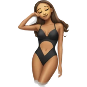 laying down full body Ariana Grande sleeping one piece swim suiting sticker