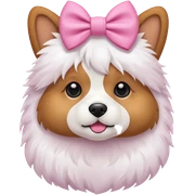 Dog with a pink bow sticker