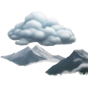 Cloud and mountain sticker