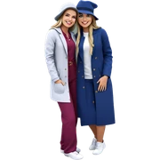 smiling girls in stylish hats sticker