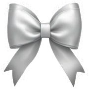 white satin bow sticker