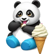 Panda eating ice cream sticker