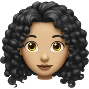 Girl with long black curly hair sticker