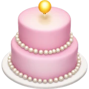 Pearl ligh pink birthday cake sticker