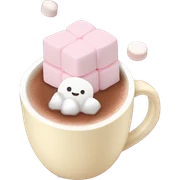 Light Pink mug of hot chocolate with marshmallows  sticker