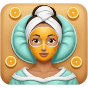 Lady with face mask spa beauty full face relaxing sticker