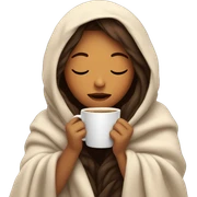 girl inside a blanket sipping coffee eyes closed sticker