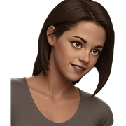 smiling girl with brown hair sticker