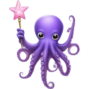 octopus holding fairy wand sticker
