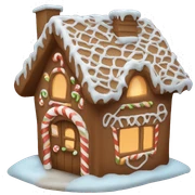Cosy gingerbread house sticker