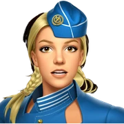 blonde girl in garrison cap sticker