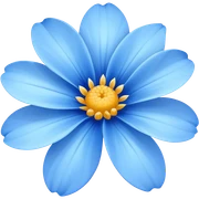Blue flower sticker