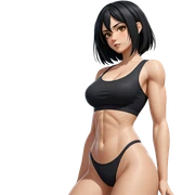 mikasa ackerman in sports bra sticker