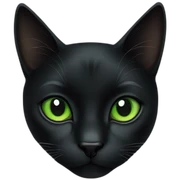 Black cat green eyes sticker