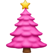 Pink Christmas tree sticker