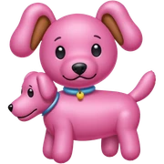 Ballon animal pink dog  sticker
