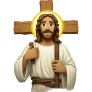 Jesus with a cross sticker