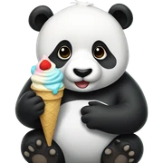 Panda eating ice cream sticker