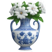 blue and white vase sticker