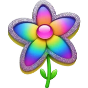 Flower, rainbow, colorful, neon, glitter  sticker
