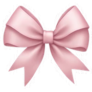 light pink ribbon bow sticker