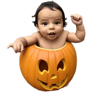 halloween joy with pumpkin child sticker