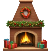 Christmas fireplace sticker