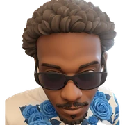 cool dude with blue roses sticker