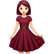 girl wearing burgundy dress sticker