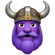 Purple and mustach Viking head sticker