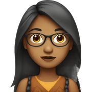 Indian girl with glasses and long hair sticker