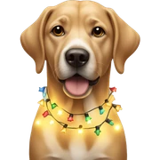 Dog wrapped in Christmas lights sticker