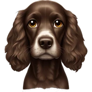 Dark brown Cocker spaniel  sticker