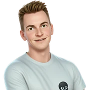 smiling boy in white shirt sticker
