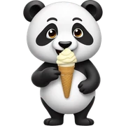 Panda eating ice cream sticker