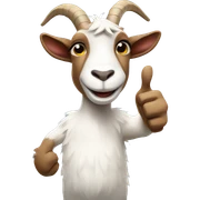 Goat giving a thumbs up sticker