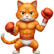 Gato naranja boxeando sticker