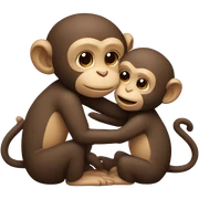 Two little monkeys in love  sticker
