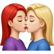 Two girls kissing each other sticker