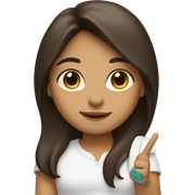 brunette holding up peace sign  sticker