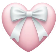 Pastel pink heart with white bow sticker