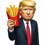 Trump holding McDonald’s French fries sticker