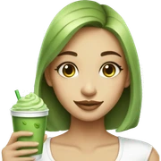Beautiful girl holding cup of iced matcha  sticker