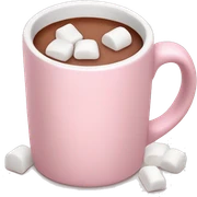 Light Pink mug of hot chocolate with marshmallows  sticker
