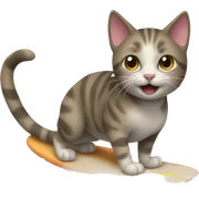 Cat surfing sticker