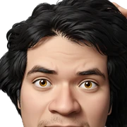 male portrait with black hair sticker