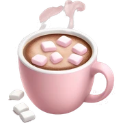 Light Pink mug of hot chocolate with marshmallows  sticker