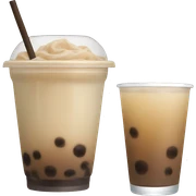 Beige boba drink sticker