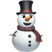 Realistic classic snowman sticker