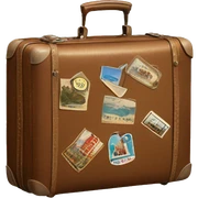 suitcase with vintage travel stickers sticker